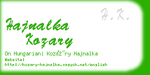 hajnalka kozary business card